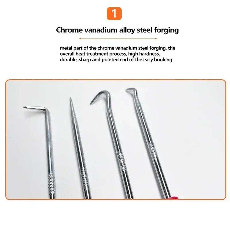 Car oil paint screw driver set, hose removal hook set O-ring painted gasket puller remover pick hook repair tool 160mm 4 pieces