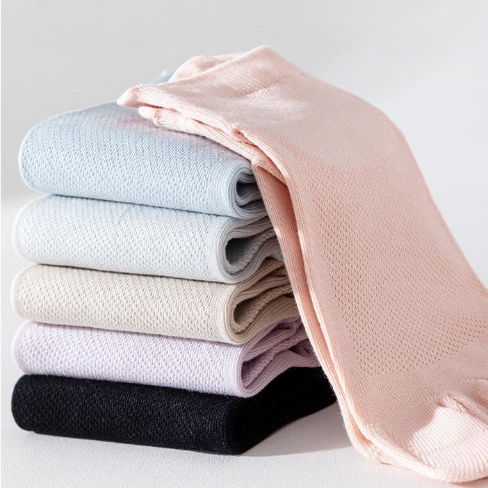 5 Pairs Spring Summer Women Socks Soft Mesh Breathable Cotton Sweat Absorbent Five Finger Socks Outdoor Sports Split Toe Socks