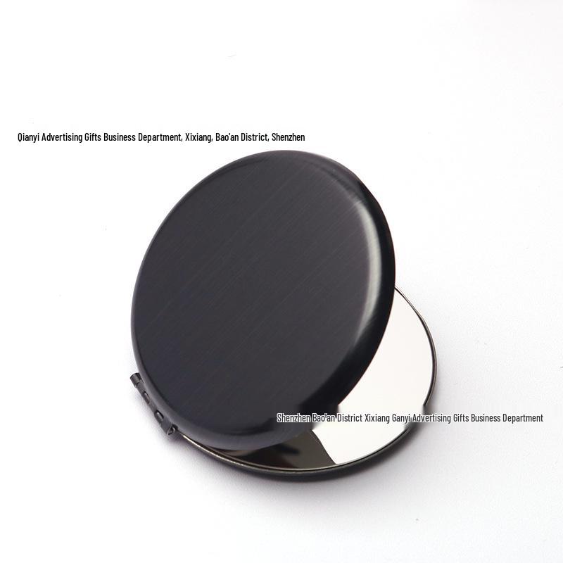 Engravable Stainless Steel Foldable Makeup Mirror - Unbreakable, Portable, Round/Square Design, Compact Size