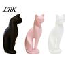 Staubgeschützte Katzenfigur 3D-gedruckte Kätzchenskulptur, Minimalistisches Ornament Matt Geometrisches Design, Moderne Hausskulptur Dekor in Schwarz Rosa Weiß,