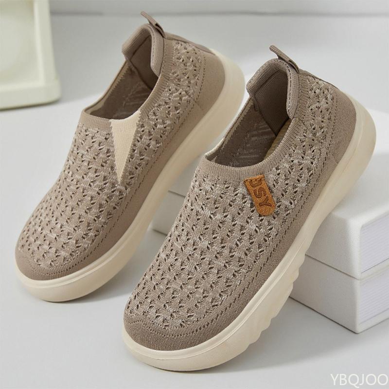 Mote Sommer pustende tykksåle dame allsidige nye fritidssko myk såle enkel lav utringning komfortable damesko