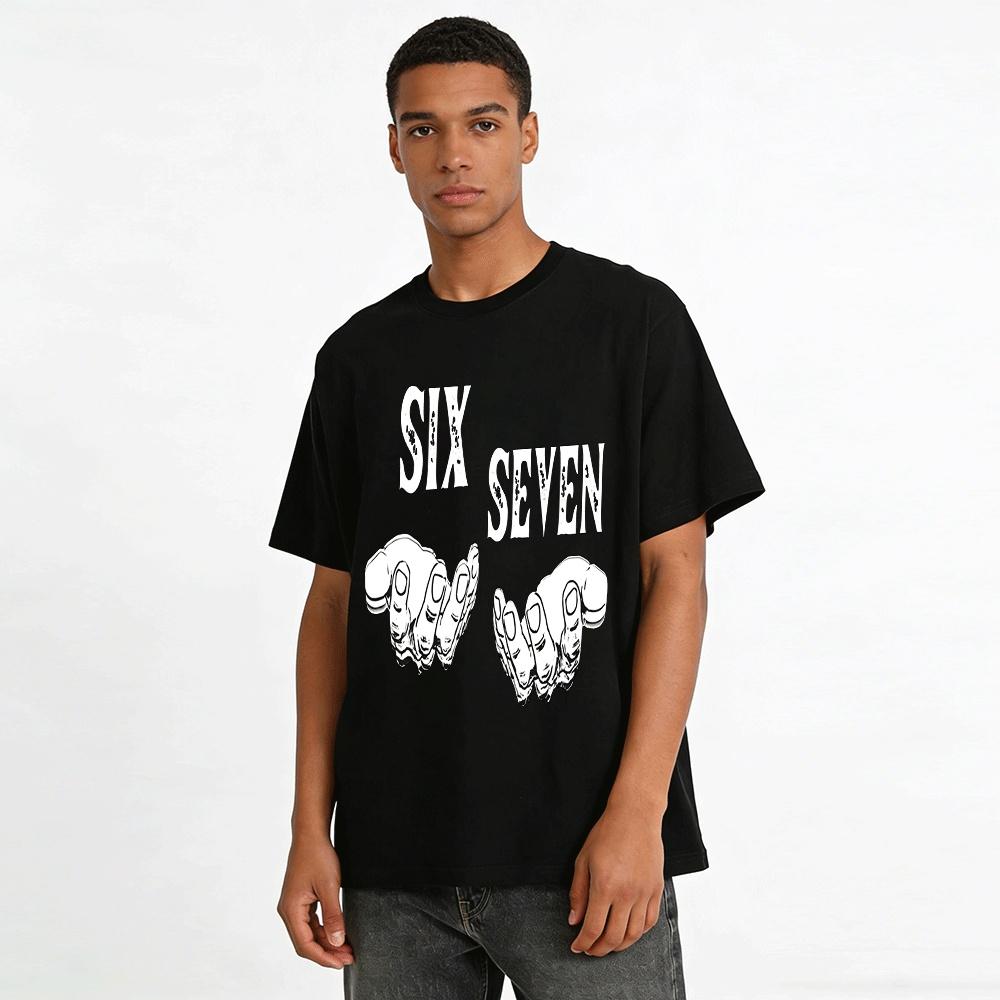 Vintage Gesture Print SIX SEVEN Casual T-Shirt Pure cotton T-shirt