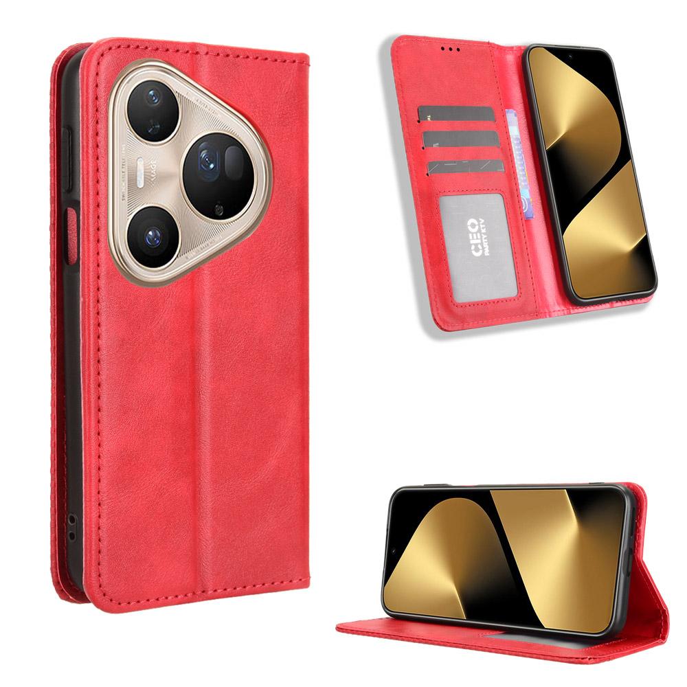 For Huawei Pura 80 Pro+/Huawei Pura 80 Pro Leather Case Wallet Stand Retro Texture Phone Cover