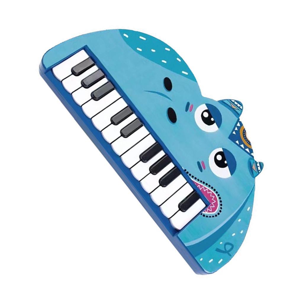 Piano Keyboard for Kids Cartoon 22 Keys Early Educational Animal Toddler Electronic Piano Toys Hippo Style