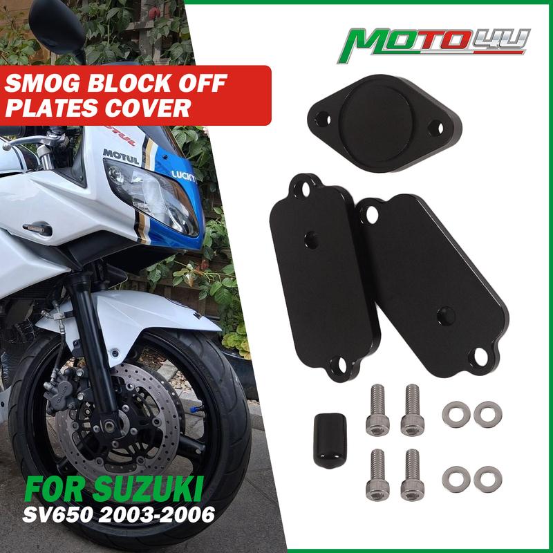 For SUZUKI SV650 SV 650 2003 2004 2005 2006 Aluminum Smog Block Off Plates Cover Fit Motorcycle Accessories Black
