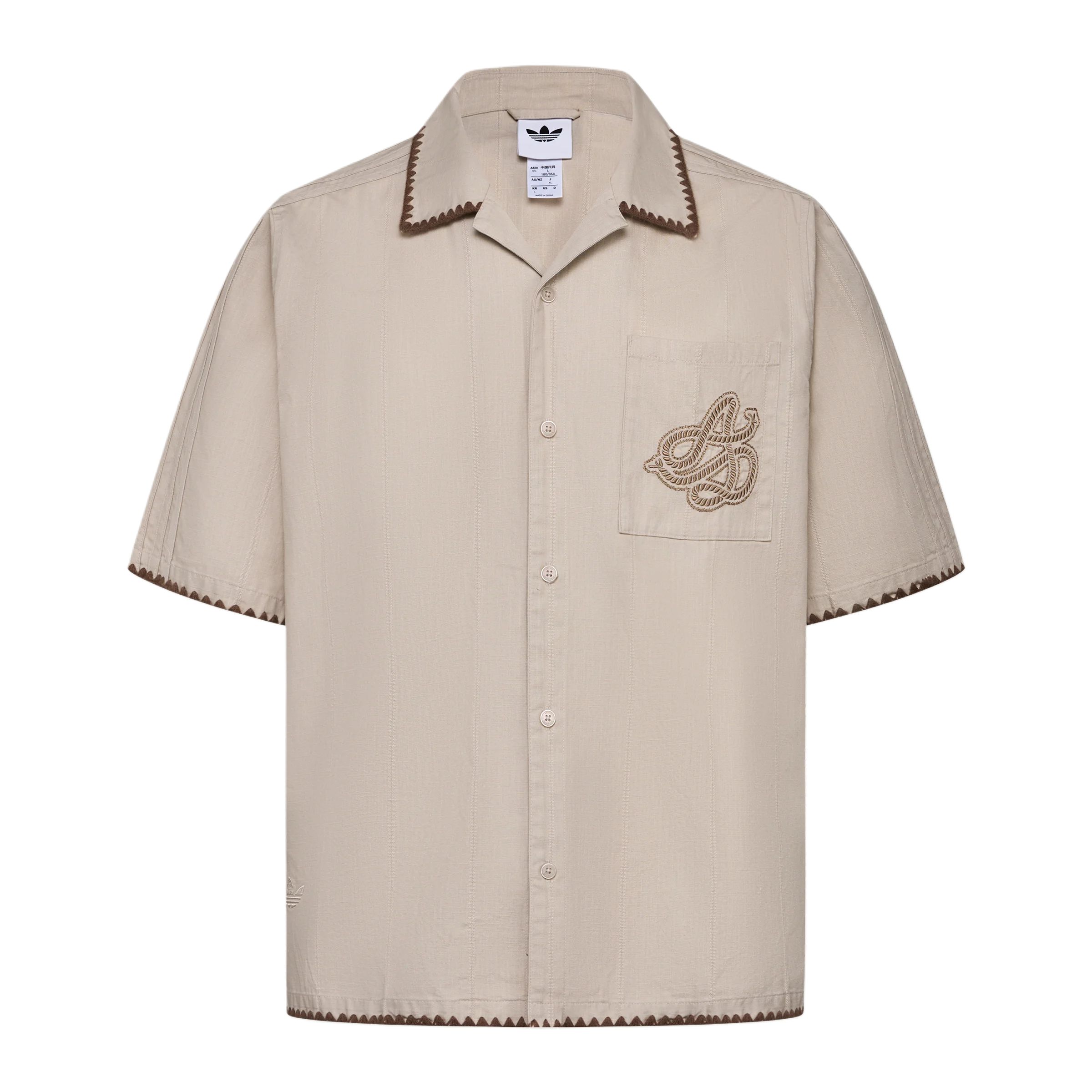 Adidas Originals Resort S Shirt Loose Casual Sports Short Sleeve Shirt Men shirts KW8185 XS