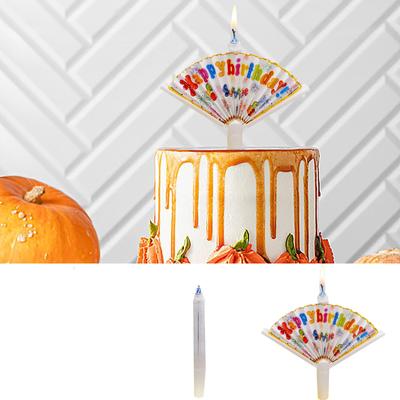 Fan Shaped Birthday Candle, Reusable Novelty Fan Birthday Candle, Funny Cake Decoratings Cake Arrangement, Party Candles Magics