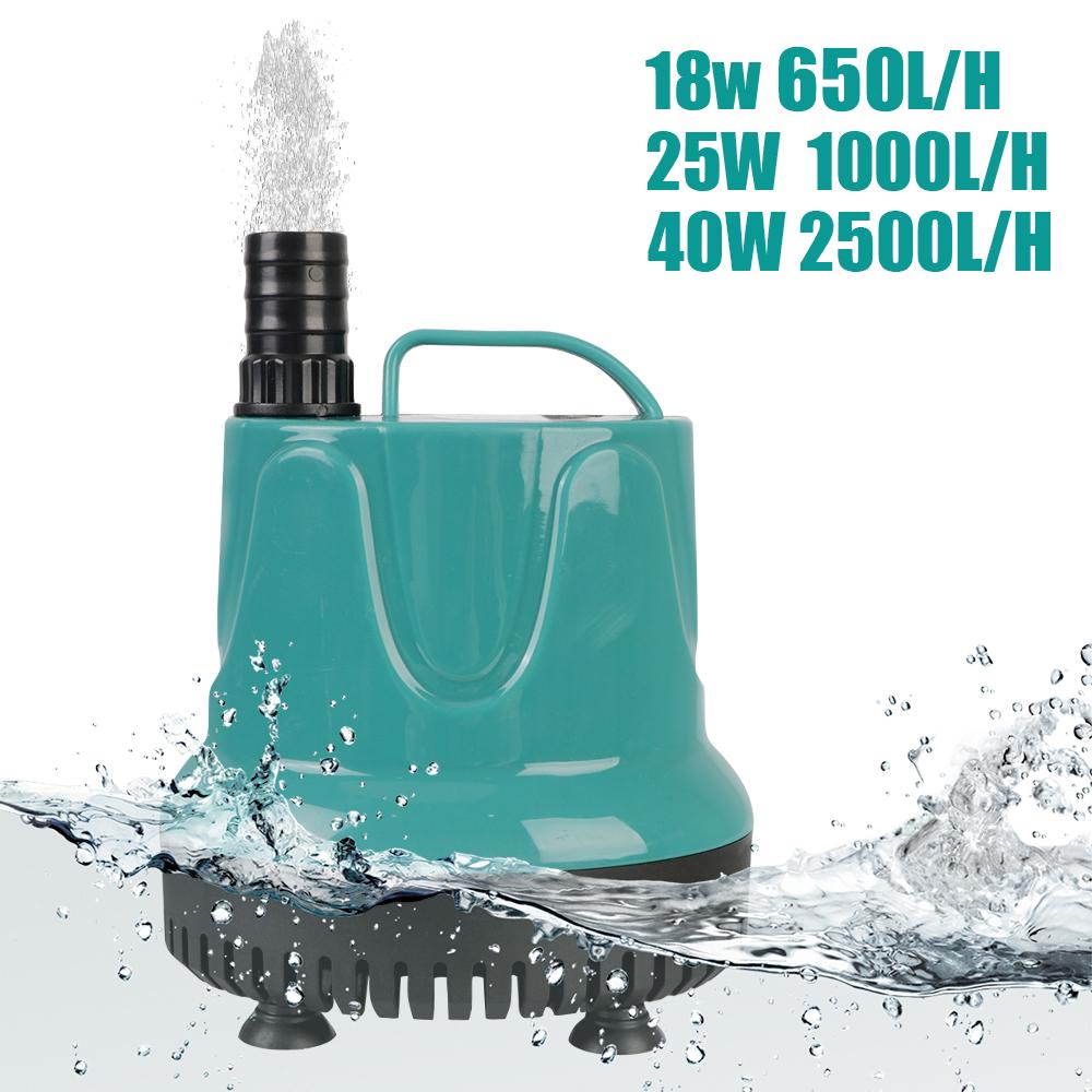 Fish farming supplies 650-1500L/H 18W 25W 40W Aquarium Fish Pond Tank Spout Quiet Submersible Water Fountain Pump Filtration Cleaning