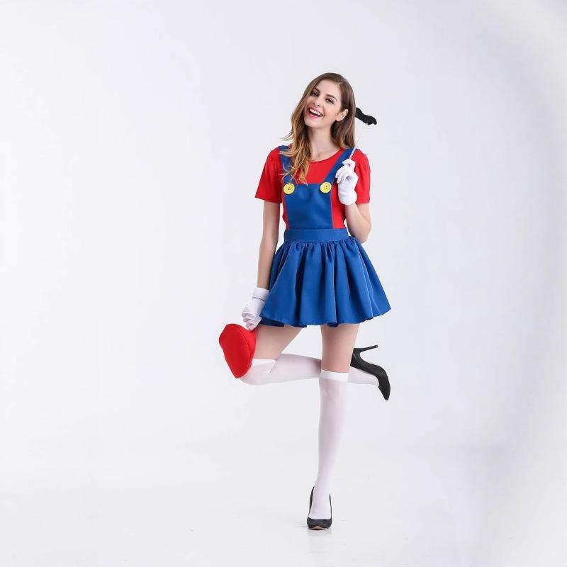 Halloween Costume Ario Mario Anime Game Uniform Cosplay Super Marie Skirt