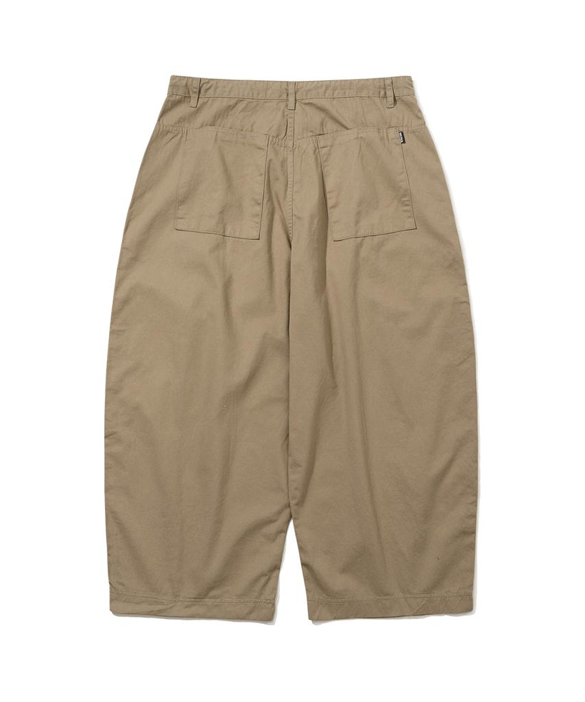 Bieseulaebis Wide Leg Drawstring Cotton Pants Ash Khaki