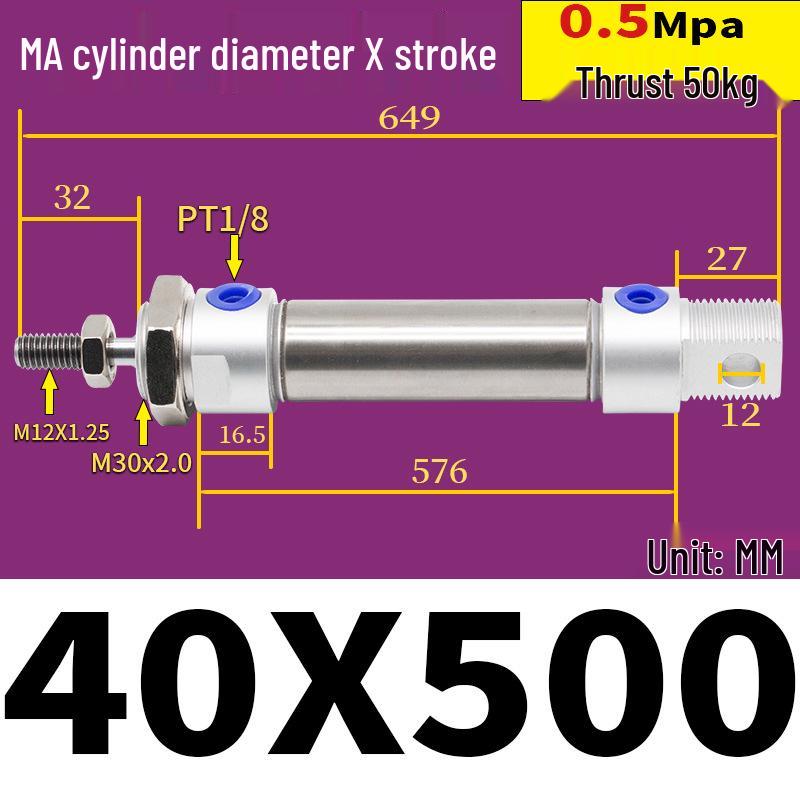 Corrosion Resistant Stainless Steel Pneumatic Cylinder 16-40mm/50-150mm