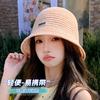 Summer Hat Women's Knitted Breathable Bucket Hat Fashionable and Sweet Xiaoqing Summer Sunshade Sunscreen Hat