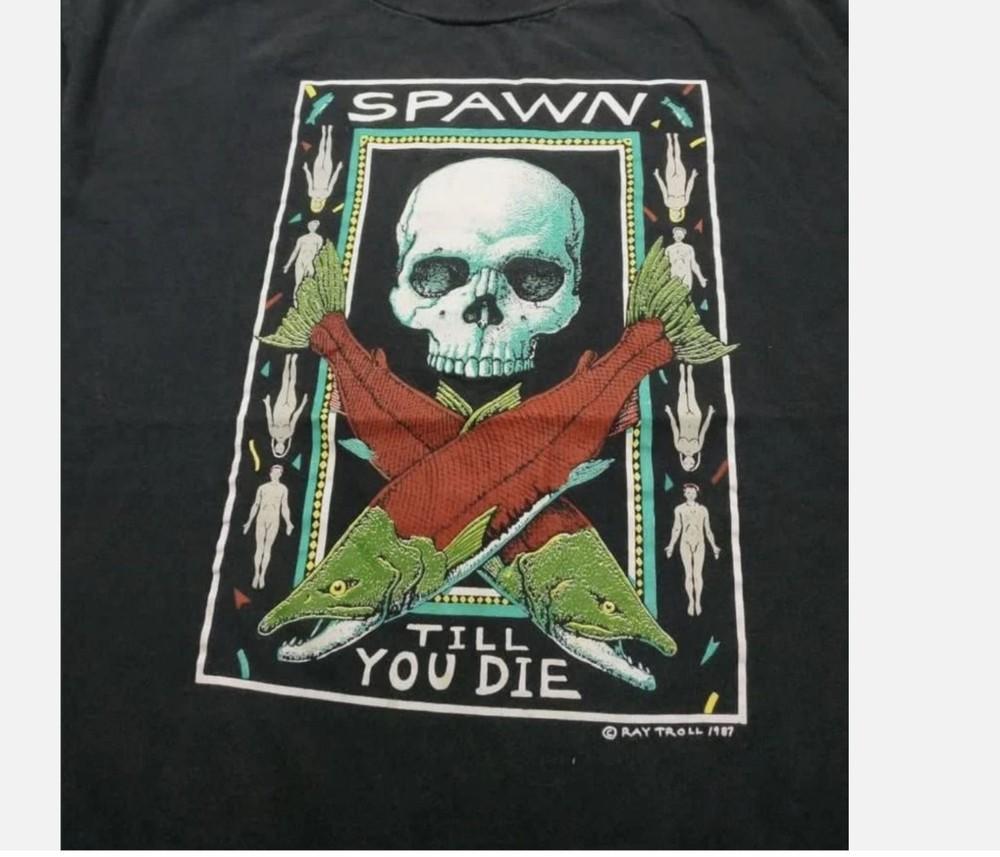 Фильм  Спаун  1987 Футболка  До самой смерти  Череп Хоррор Черная Унисекс Футболка S-5XL Унисекс Футболка XXXXL