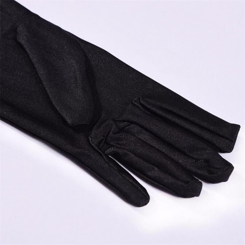New Classic Adult Black White Red Skin Opera/Elbow/Wrist Stretch Satin Finger Long Arm Gloves Women Club Gloves Driving Gloves