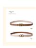 Women's Black Slimming Genuine Leather Belt with Bamboo Buckle