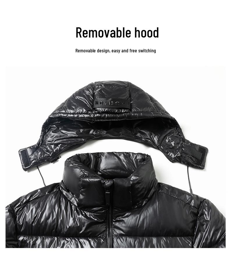 Men's Trendy Black Gold Thickened Graphene Cotton Puffer Jacket - Winter Business Casual Coat