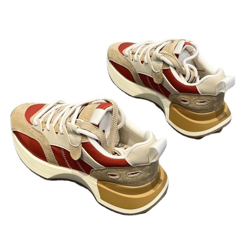 Boty Forrest Gump Dámské Jarní a Podzimní Nová barevně ladící Móda s tenkým pasem Daddy Shoes