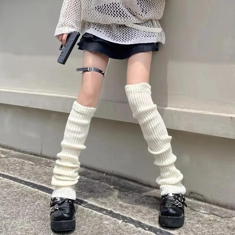 New Y2K Women's Leg Warmers Japanese Lolita Socks Wool Knitted Foot Cover Arm Warmer Autumn Winter Crochet Heap Sock Boot Cuffs
