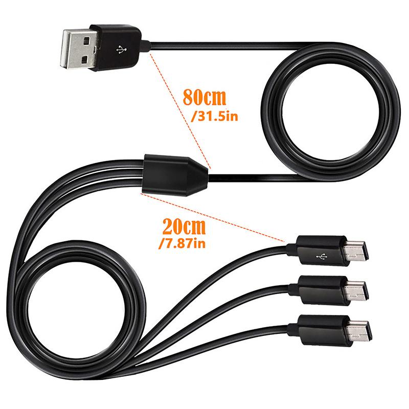1Pc 1M 3 In 1 Usb A Male 1 To 3 Mini Usb 5Pin Mini Usb Data Charger Cable 1Meter Fast Charging Mini Usb Y Splitter Cable