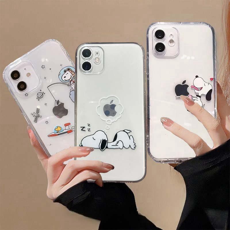 

Cute Snoopy Phone Case for Iphone 15 Pro Max 11 12 13 14 Pro Max 6 6S 7 8 Plus 12 Mini XS XR SE 2 3 Clear Transparent Soft Cover For iPhone 14 ProMax