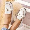 Damen flache Schuhe 2026 Neue gestrickte atmungsaktive Schuhe Damen große Größen Leichte Loafer rutschfest Casual