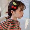 Pompon Cherry Bowknot Hair Clip for Girls - Cute Bayberry Ball Princess Bangs Accessory