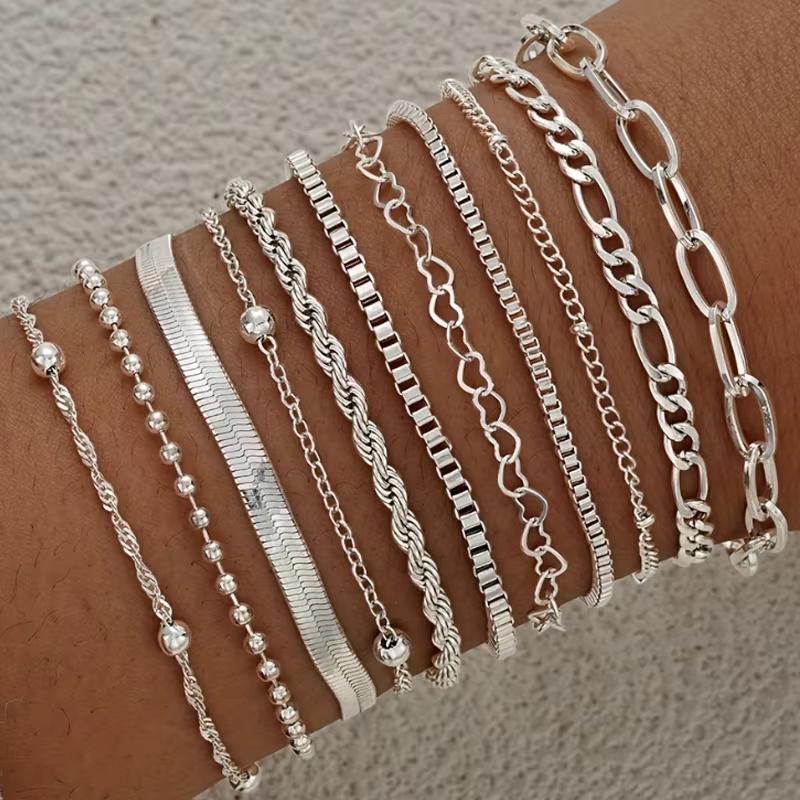 

11Pcs/Set Boho Twisted Flat Snake Chain Anklet for Women Summer Beach Vintage Barefoot Ankle Bracelet On Leg Jewelry Accessories