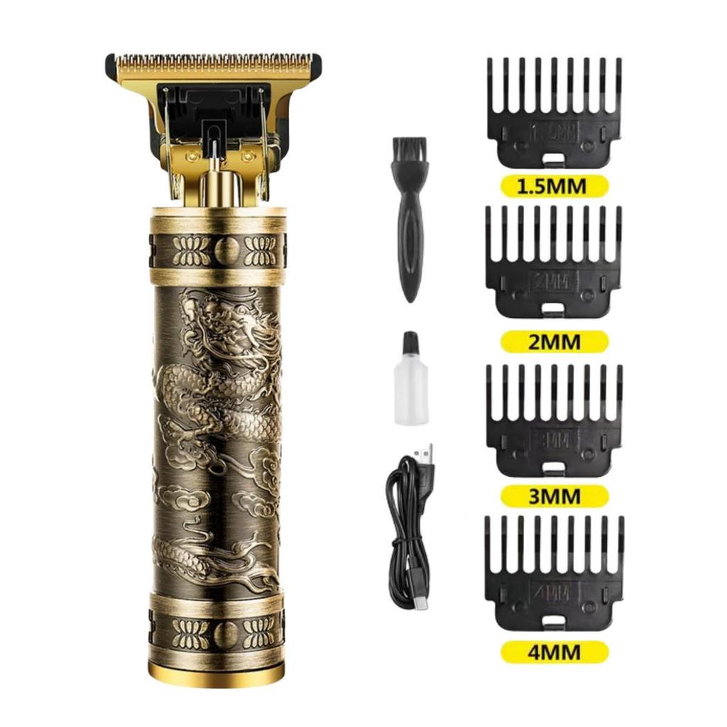 Professional Electric Hair Clipper for Barbers & Home: Precision Carving, Slicked Back Styles, Bald Head Trim.