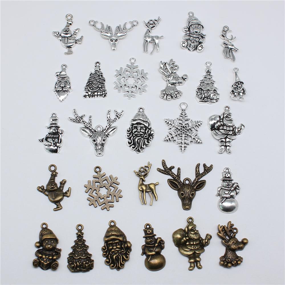 10pcs Christmas Santa Claus Charms Fit Jewelry Christmas Pendant Makings DIY Handmade Craft