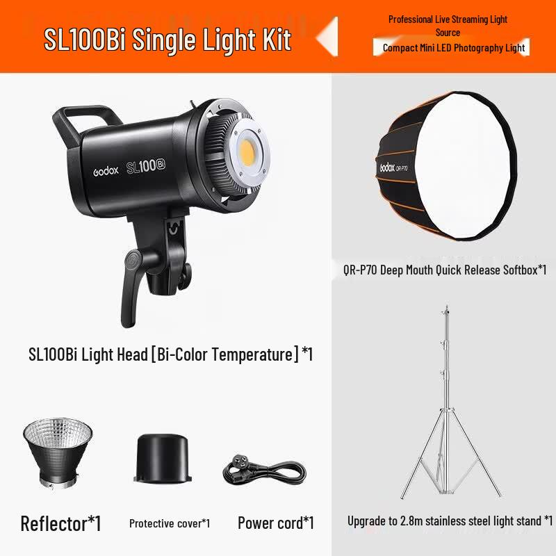Godox SL100BI Bi-color LED Video Light Kit with Softbox and Stand