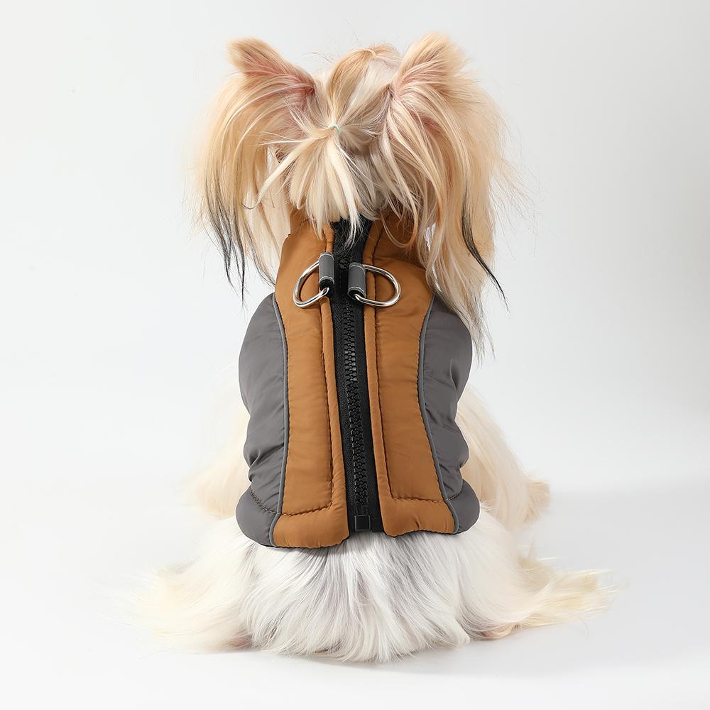 Winter Dog Jacket For Small Medium Dogs Cats Windproof Warm With D-ring Puppy Clothes Chihuahua Pet Zipper Costume