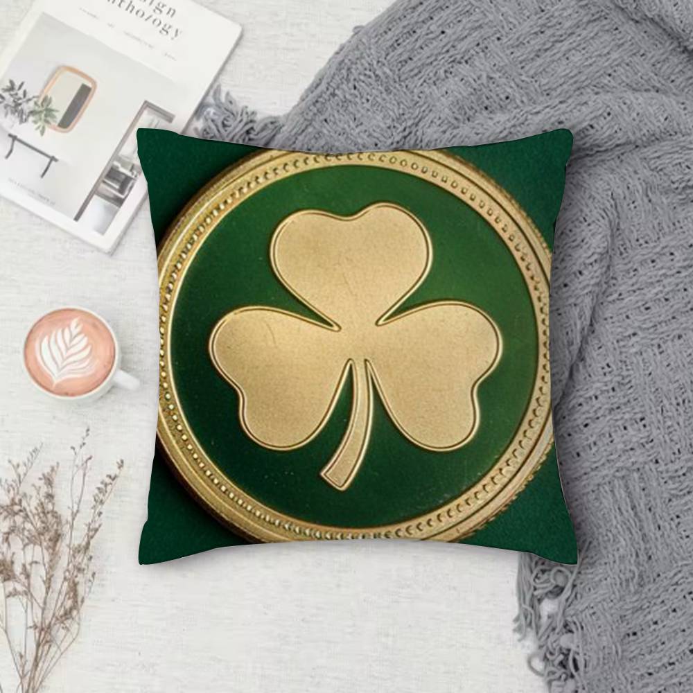St Patricks Day Outfits Double-Sided Printed Square Pillow Cover Decorative Cushion Cover For Sofa Bedroom Bedside