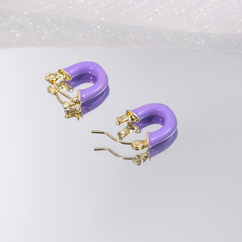 Vintage U-shaped Earrings with French Style and Exquisite Letter Ear Buckles