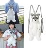 Backpack Plush Schnauzer Dog Doll Stuffed Animal Kawaii Cartoon Travel Bag Toy