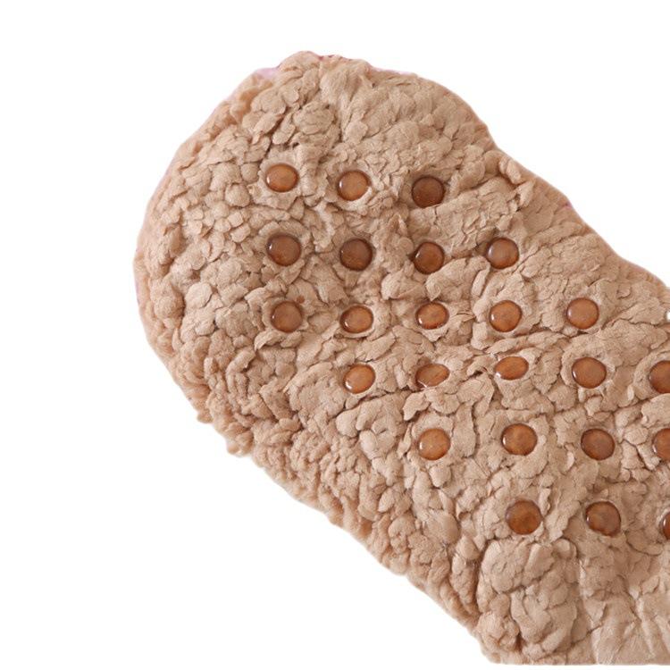 Dámské teplé jednobarevné podlahové ponožky Neklouzavé plyšové pletené korálové fleecové ponožky No Show Socks