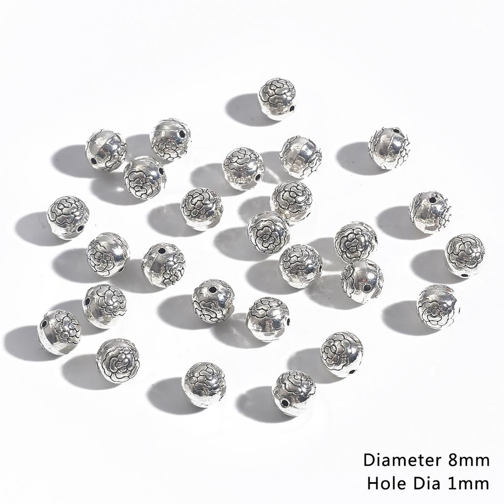 10-50 stk multidesign tibetanske sølv runde metallperler Håndverk Bønn Spacer Beads Passer DIY smykker armbånd
