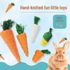 Pet Bunny & Cat Teething Toy - Woven Straw Carrot for Boredom Relief, Suitable for Guinea Pigs & Chinchillas.