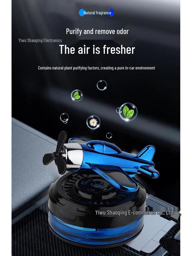 Solar-Powered Car Airplane Aroma Diffuser: Long-Lasting Fragrance for Car Console Ornament.