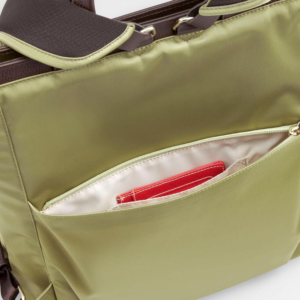 backpack bag made from recycled A4 size expandable with simple bottle back sand beige [Kanana Project] 2-way [PJ-14] "Ethical materials" compatible,