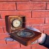Mini Pocket Clock, Beautiful Desk Clock For Office and Home Decor, Wooden Clock withA Directional Compass, Christmas Decor Christmas Gift