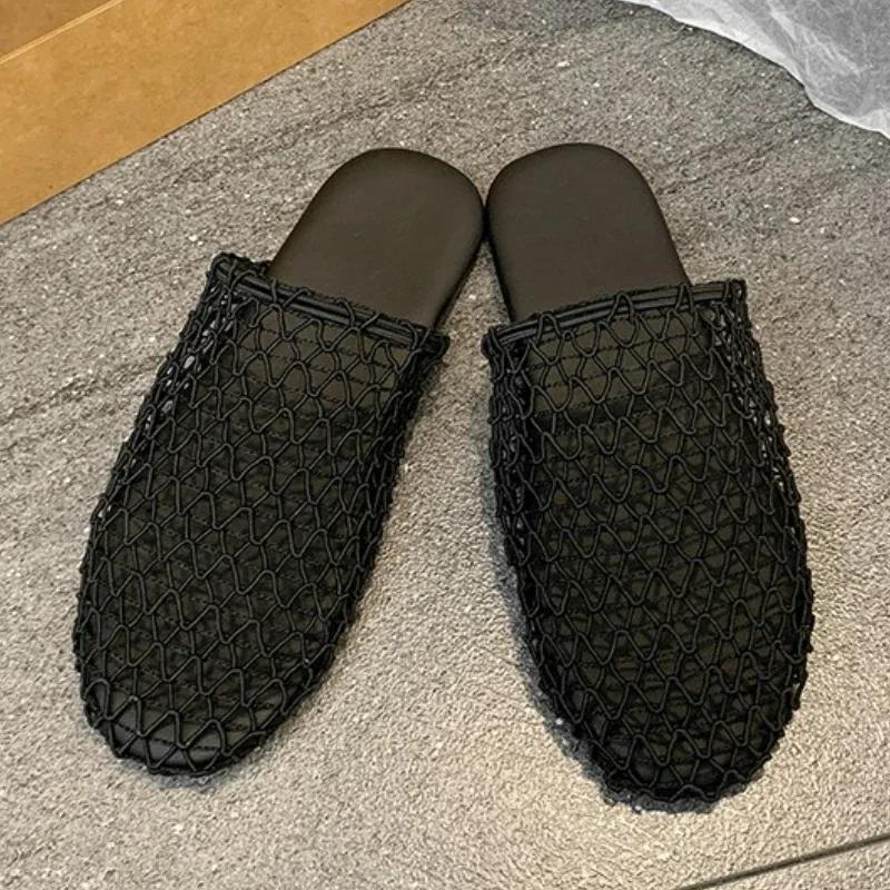 Mesh Women's Slippers Flats Designer Shoes Casual Woman Sandals Summer 2025 Fashion Flip Flops Walking Slides New Mujer Zapatos