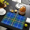 4-Pack Blue Plaid Table Mat Linen Placemat Washable Dining Mat Kitchen Decor Home Dining Accessories