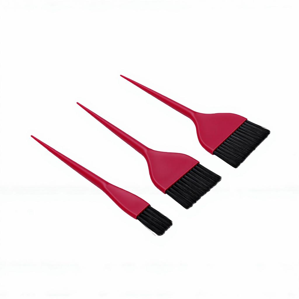 Pinceau de coloration pour cheveux à long manche contrôle précis pinceau de coloration capillaire pour débutants professionnels Rosé Sanguin Lot de 3 pièces