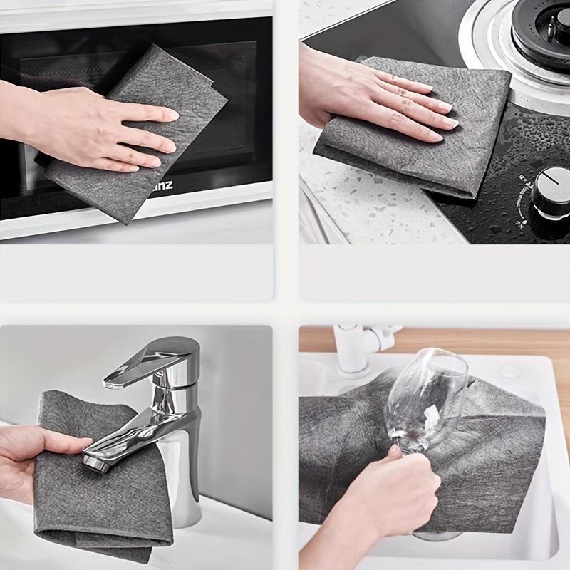12/24PCS Magical Glass Wiping Cloth, No Water Stains, Kitchen and Household Car Wash Towels, Bathroom Mirror Special