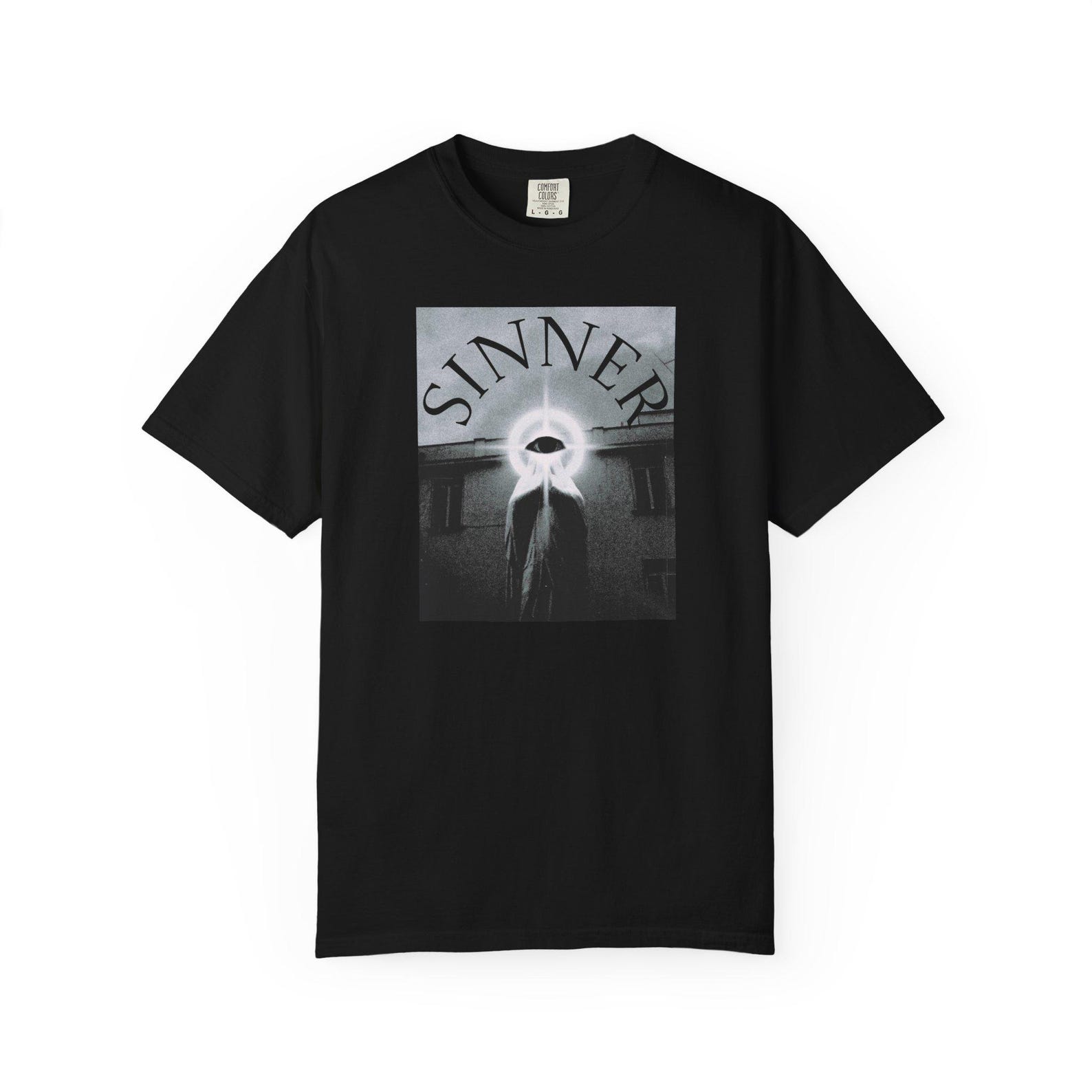 Ghost Halo Sinner T-Shirt, Dark Graphic Tee, Vintage Grunge Streetwear 4XL