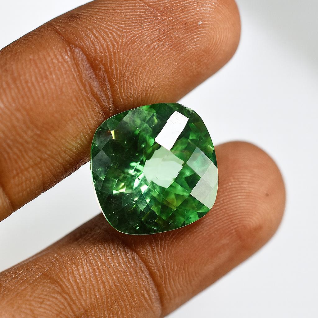 Natural Bluish Green Sapphire Loose Gemstone Montana Cushion Cut 8.75 ct September Birthstone Gift