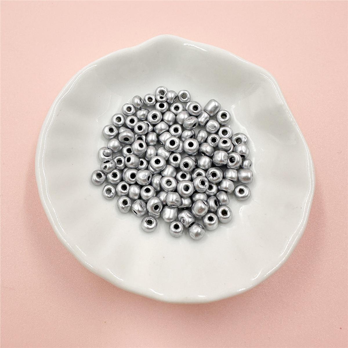 

500 шт., металлические цветные аксессуары для самостоятельного изготовления, стеклянные бусины-разделители, чешские стеклянные бусины, позолоченные, размер 4 мм, для изготовления ювелирных изделий, новые красочные, креативные, ретро Silver