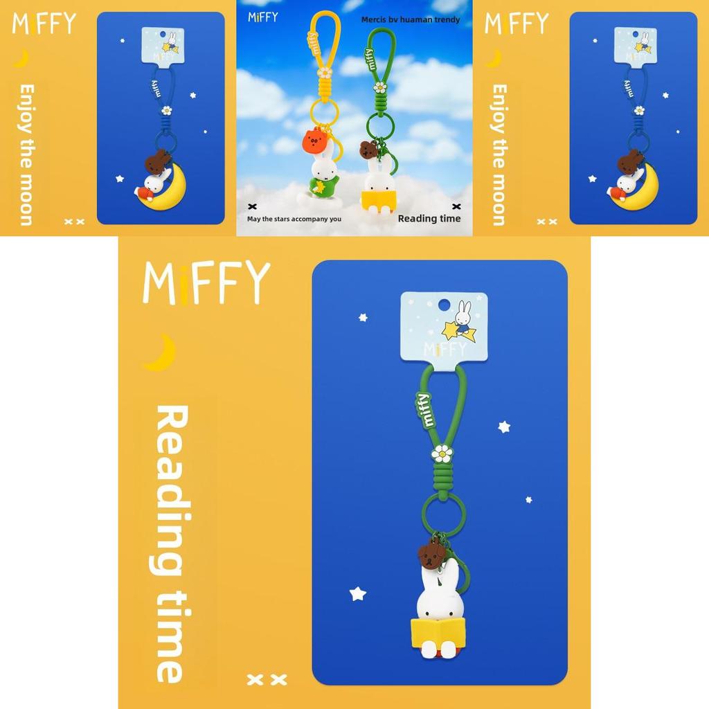 Miffy Star And Moon Resin Keychain With Resin Material For Kids And Collectors