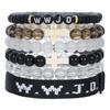 Wwjd Kreuz Armbänder mit Perlen Handgefertigt Geometrisch Polierte Steine Für Männer Frauen Freundschaft Und Glaube