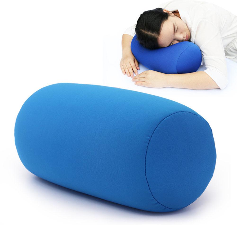 Soft Micro Beads Bed Roll Cushion Neck Head Leg Back Support Light Travel Column Pillow